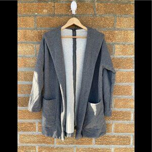 James Perse Grey Hooded Cardigan size 3 / large